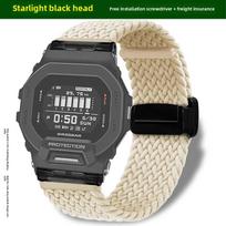 Magnetic metal buckle For Casio g-shock 3506GBD-200SM GBD-200 nylon canvas Modified Watch Strap Gbd 200 Men Scalable Watchband For gbd-200
