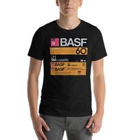 Marškinėliai BASF kasetės Retro Vintažiniai Audiofilai Unisex Sunkios Medvilnės Marškinėliai S