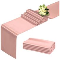 M-Modern-Rose Gold Table Runner 12X108 Inch 10 Pack Satin Table Runners, Smooth Table Runner For Party Wedding Banquets Birthday rožinio aukso spalvos