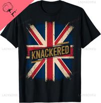Funny Knackered British Slang Union Jack UK Flag British TShirt Breathable and Comfortable Streetwear Cotton Tee S