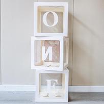 Clear Box Balloon Decoration: 26 Letters LOVE & BABY - Ideal for Birthdays, Graduations, Weddings White ONE Box