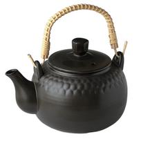 Yokkaichi Banko Ware Heat-Resistant Ceramic Teapot 1000ml - Direct Gas Flame Use juoda