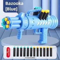 Gatling Soft Bullet Blaster Rocket Launcher Soft Dart Toy Gun Boys Outdoor Safe Shooting Toy Pistol Gifts for Kids Ages 4-8 mėlyna