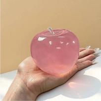 Crystal Apple Stress Ball, Soft, Ultra-Thin Skin, Smooth Texture, Desk Toy, Office Relaxation Gift, Sensory Play Toy rožinė