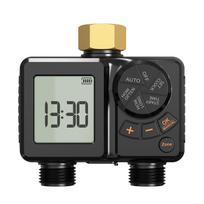 2 Zone Smart Water Timer Dual Outlet Irrigation Controller USB Rechargeable IPX6 Rainproof for Garden BSP3 4  Thread