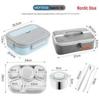 MAXCOOK 316L Stainless Steel 5-Compartment Lunch Box