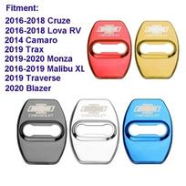for Chevrolet Cruze Silverado Traverse Spark Equinox Malibu Captive Aveo Sonic Onix 4pcs Car Door Lock Protector Cover Sticker 4pcs Silver