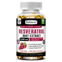 Resveratrol 1200 Mg Dietary Supplement, 120 Herbal Extracts Softgels Per Bottle 120 Capsules