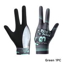 1Pc Billiards Gloves Enhanced Grip Left Right Hand Open Three Finger Professional Billiards Gloves Snooker Table Tennis Gloves žalia