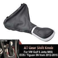 For VW Golf 6 Jetta MK6 EOS Passat B7 CC Sharan 7N 2010 Seat Car PU Leather Gear Shift Knob Automatic Shifter Lever Stick Head
