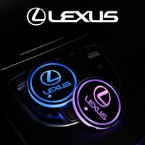 for Lexus Emblem ES300 IS300 IS350 ES250 ES350 IS250 CT200H GS350 NX200 LED car cup holder illuminated water coaster accessories