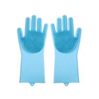 Silicone Cleaning Gloves Multifunctional Hair Removal Glove Pet Care Dishwashing Gloves  Cat mėlyna