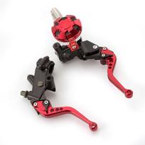 For Aprilia RS125 SX125 RS SX 125 22MM 7/8  Motorcycle Master Cylinder Hydraulic Brake & Cable Clutch Lever Set raudona
