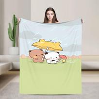 Bubu Dudu Sleep Warm Soft Blanket  Girls Boys Plush Throw Blanket Print Couch Chair Flannel Bedspread Sofa Bed Cover 75x90cm
