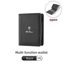 For Alfa Romeo Leather Zipper Wallet Coin Card Pocket Protector Cover For Alfa Romeo 159 Giulietta Giulia 147 Mito 156 159 166 G