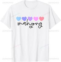Mahjong Lover Heart Women Girls or Mom TShirt Print Original Design Gifts T Shirts Print on DeUnisexd Camiseta Hombre S