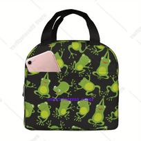 Cute  Cartoon Frog Pattern Reusable Lunch Bag Teen Insulated Cooler Lunch Box Containers for Adults Tote Thermos Outdoors One Size