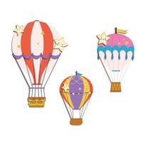 3 Pcs Hot Air Balloon Wall Decor Boho Wooden Nursery Wall Art for Living Room Bedroom Hallway Baby Shower Home Decor A