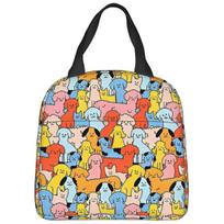 Puppy Reunion Lunch Bag Funny Lunch Box For Girls Picnic Portable Zipper Cooler Bag Oxford Print Thermal Lunch Bags as picture juoda