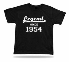 Printed T shirt tee Legend since 1954 happy birthday present gift idea unisex L