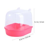 Bird Bath Covered for Small Birds Parrots Canary Cage Bathtub Plastic Semi Transparent Bath Shower Bowls Covered for Birds raudona