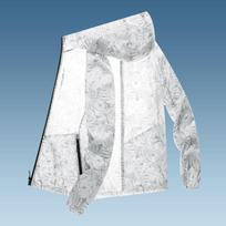 Men's Maple Leaf Pattern UV Hooded Sun Protection Casual Jacket Outdoor Hiking Fishing Jacket M