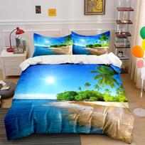Tropical beach with palm trees. Bedding sets Duvet cover sets Duvet covers Pillowcases(1 * Duvet Cover 2 * Pillowcases without duvet insert) 135x200cm
