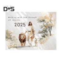 2025 Jėzaus Sieninis Kalendorius Religinio Meno Sieninis Kalendorius Biblijos Eilutės Kabinamas Mėnesinis Kalendorius Kristaus Mėgėjams A