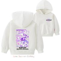 Kpop Demon Hunters Zip Hoodie Tops Unisex Zip Jacket Long Sleeve Girls Fashion Hoodie Polyester HD Print  Ages 4-14 140