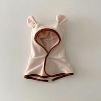 Baby Winter Lamb Fleece Warm Balaclava Hat Cute Bear Ear One Piece Scarf Hooded Cap Infant Boy Girl Toddler Windproof Ear Protection Beanie smėlis