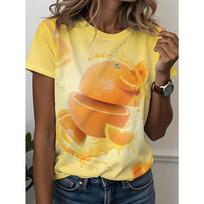 Women's Vibrant Lemon & Lime Print T-Shirt - Soft stretch polyester crew neck short-sleeve top with neon green and yellow citrus design S