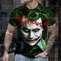 Joker 3D Printed T-shirt Summer New Street Fashion Round Neck Short Sleeved Oversized Men's Casual Fashion Personalized Top XL