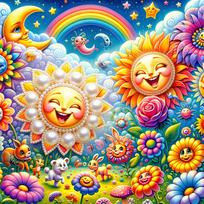 Flowers and The Moon Full 5D DIY Pearl Gem Art Diamond Painting Kits for Adults/Beginners Gift Idea Home Decor 11.81x11.81in 30x30cm