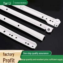 Two-Section Silent Keyboard Drawer Rail with Thickened Slide and Pulley for Desk or Wardrobe. 1.2mm Thickness, White Paint, 18-inch (45cm)