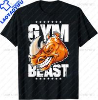 Rhinoceros Weightlifting Powerlifting Gym Rhino for Fitness TShirt  Streetwear  Graphic T Shirts  Unisex Clothing  Camiseta Hombre S