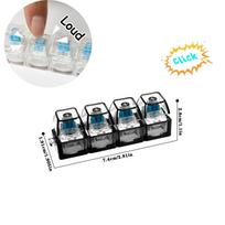 1Pc Transparent Glowing Keyboard Fidget Keychain, 4-In-1 Multi-Function Decompression Button Stress Relief Toy Gift juoda