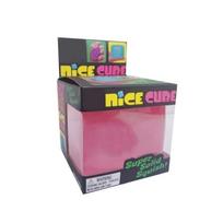 Nee|Doh Nice Cube Super Squeeze Fidget Toy, Translucent Red Stress Relief Squishy Cube, BPA-Free Toy for Kids Adults šviesiai pilka spalva