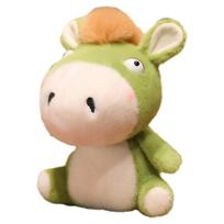 Good Luck 1825cm Plush Pony Doll Chinese Style Fluffy Cartoon Steed Doll Soft Cotton Filled Zodiac Pony Figurine Birthday Gift 18CM žalia