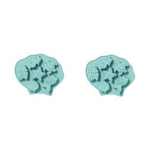 2 Piece Food Grade Silicone Ocean Theme Baking Mold Heat Resistant Chocolate Mold  Wax mėlyna