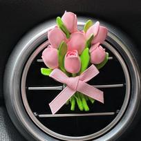 Lovely Tulip Car Perfume Clip Car Air Conditioning Vent Decoration Flower Freshener Cute Tulip Flower Design Non-toxic Fragrance