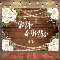 2D Bridal Shower Photo Booth Backdrop with String Lights and Floral Corners 47.2x31.5inch/120*80cm