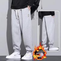 Men's Sweatpants Sportswear Elastic Waist Casual Baggy Pants Black Grey Cotton Joggers Loose Trousers M tamsiai pilka spalva