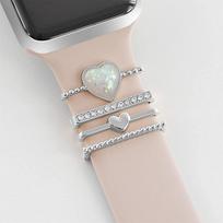 Decoration Charms For Apple watch band 11/10/9/Ultra/SE Diamond Jewelry silicone Bracelet for Samsung Galaxy/Huawei watch strap