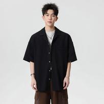 Men's Solid Color Lightweight Breathable Short Sleeve Shirt For Streetwear M juoda
