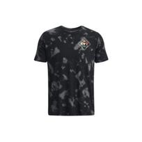 Under Armour SS23 All-Over Print Crew Neck T-Shirt Men Tops Black 1377928-001 L