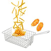 Fries Basket Strainer Mesh French Fry Chips Basket, Stainless Steel Fryer for Kitchen 16cmx10cmx5.5cm