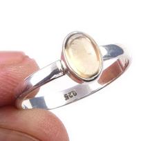 Natural Citrine Gemstone Handmade 925 Solid Sterling Silver Ring Size 8 d1O88