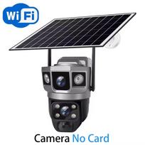 Dual Lens Three Screens WIFI Solar Camera 12MP 10X Zoom CCTV Outdoor Automatic Tracking Humanoid Detection Support PTZ IP66 Cam WiFi Cam