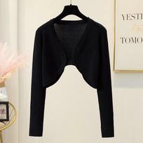 Autumn Thin Long Sleeve Slim Fit Knitted Cardigan Women Fashion Casual Solid Simple Cardigans Coat Elegant Office Ladies Short Sweaters Jacket 25183 One Size juoda