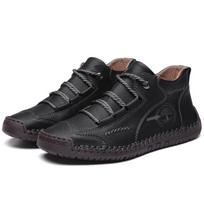 Men’s Black Moccasins Loafer Driving Shoes Comfort Flats Casual Plus Size High Top Outdoor Handmade Shoes EU: 38 juoda